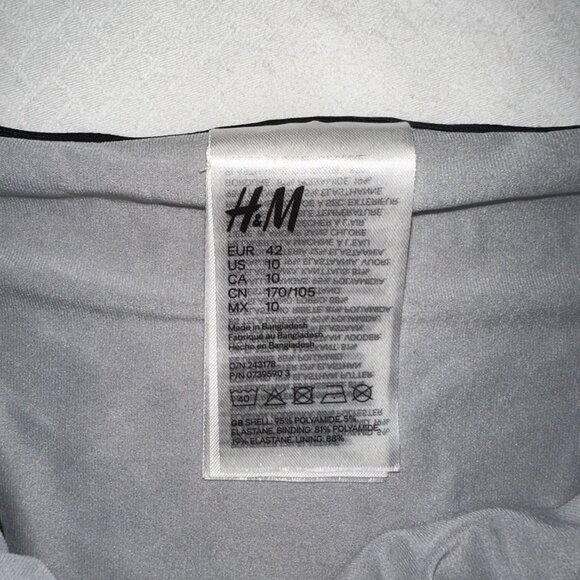 H&M Grey & White Contrast Binding Bikini Set Top Size 12 Bottoms Size 10-A167 - Picture 2 of 7